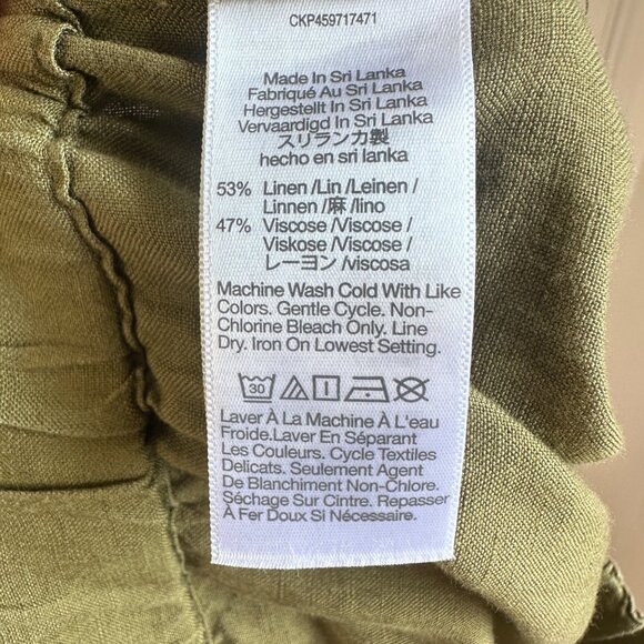 Madewell Women's Linen Blend Wide Leg Pant, Vintage Moss Green Size S - Picture 10 of 14